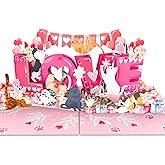 PIECE GIFT - Love Cat Valentines Card - 3D Pop Up Valentines Day Card for Husband, Wife, Him, Her, Boyfriend, Girlfriend, Kid 6x8 in Valentine Pop Up Cards - Perfect for Cat Lovers - Envelope Included