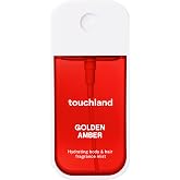 Touchland Body &amp; Hair Golden Amber Hydrating Fragrance Mist Travel Size | TSA ready spray. Warm floral scent of jasmine, lavender, ruby amber &amp; oak moss. Hydrates and refreshes skin and hair.