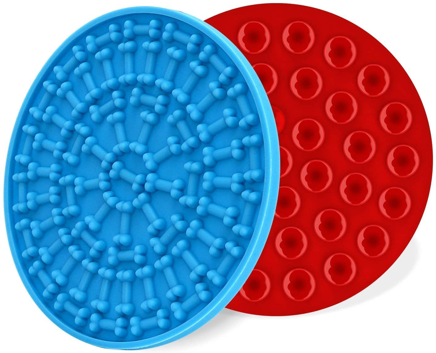 Dog Lick Pad, 5.9" Silicone Pet Bathing Feeder Pad with Wall Sucker for Bathing and Grooming