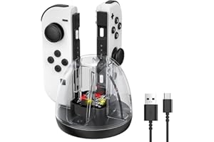 Switch Controllers Charging Dock for Nintendo Switch/Switch OLED JoyCon,HEIYING Switch Controller Charger Dock Station for Switch Joy-Con,Portable Charging Stand Station with LED Indicator.