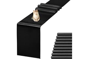 JEVIX 10 Pack Satin Table Runner 12 X 108 Inch Silk Table Runner for Party,Wedding, Birthday, Banquets,Decoration(Black)