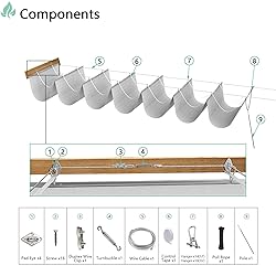 SunnyRoyal Light Grey 4'x36' Retractable Pergola