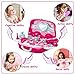 BonnieSun 19pcs Little Girls Pretend Makeup Set Cosmetic Beauty Salon Toy Pretend Dress-up Kit for Toddlers Kids With Mirror