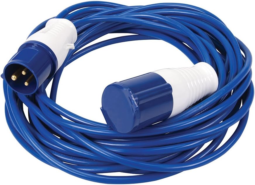 Powermaster 981201 Extension Lead 16A 230V 14m 3 Pin, Blue, 230 V 14 m 3 Pin