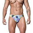 EASEJUICY Mens Bikini Swimwear Sexy Swimsuit Gradient Design Swim Briefs with Drawstring Low Waist Bathing Suit
