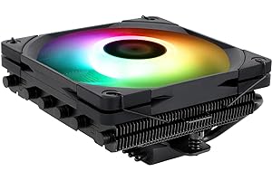 Thermalright AXP-120-X67 Black ARGB Low Profile CPU Air Cooler with Quite 120mm TL-C12015B-S Low Profile PWM Fan, 6 Heat Pipes, 67mm Height, for AMD AM4/Intel LGA 1700/1150/1151/1155/1200/2011/2066