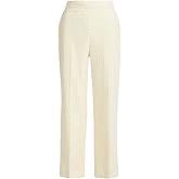 Anne Klein Women's Petite Eyelet Wide-Leg Pull-on Ankle Pant