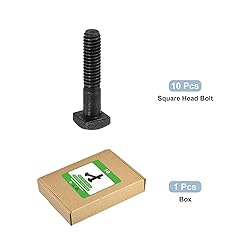 uxcell 10Pcs Square Head Bolts, 5/16-18x1-1/2 Black