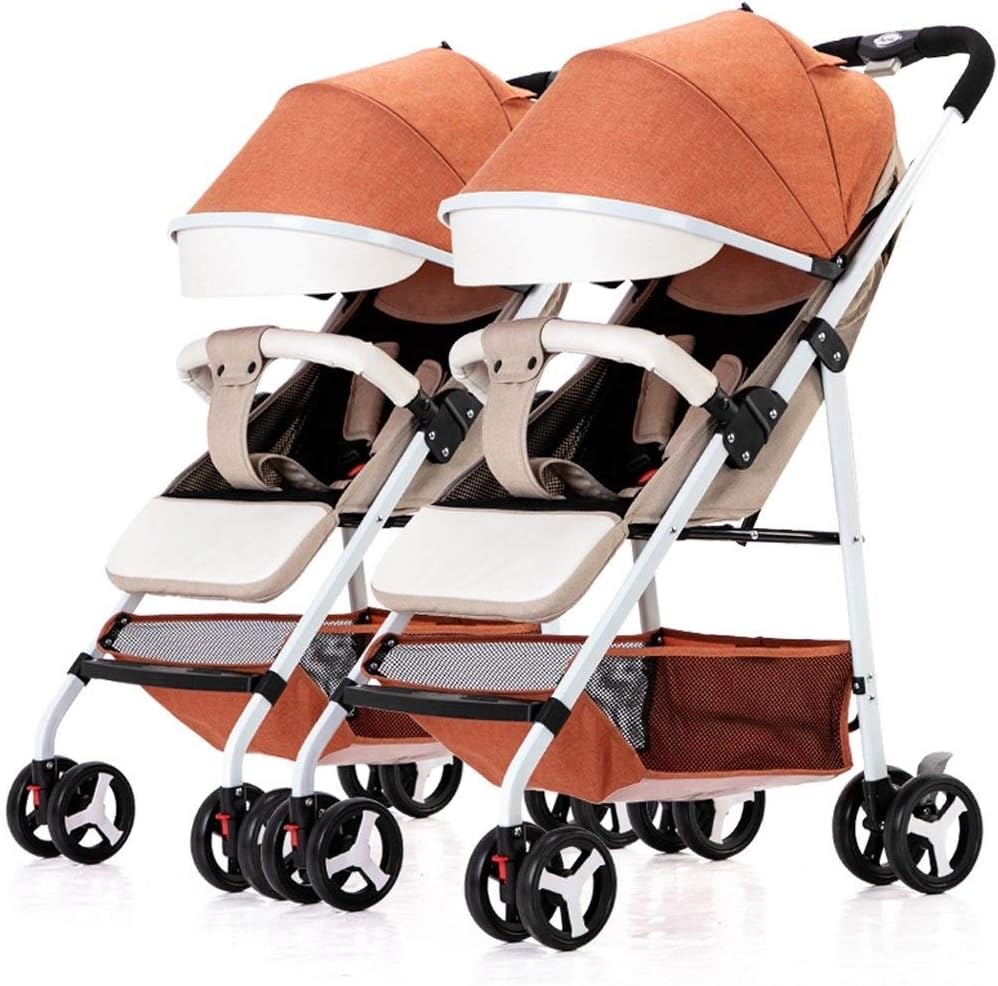 Prams Travel Double Stroller Detachable Ultra Light Portable Folding Stroller with Mosquito Net