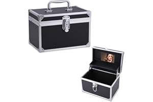 BUANSON Combination Lock Boxes,6.3"x6.3"x9.45",Lockable Storage Box Medicine,Code Lock Box Money Jewelry,Security Lock Box Documents,Cosmetic Storage Box (Black)