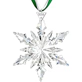 2026 Annual Christmas Ornaments Crystal Snowflake Star - Christmas Tree Ornaments Pendant Crystal Sun Catcher Home Hanging Decor (White 2026)