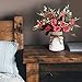 YILIYAJIA Artificial Flowers,Faux Flowers in Vase Decor, Silk Rose Flower Arrangements Fake Bouquets with Ceramics Vase Table Centerpieces Living Dinning Coffee Table Room Kitchen