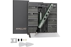 MYMULIKE Mini Electric Screwdriver Set, 78 in 1 Small Precision Screwdriver Kit, 65 Preicison Bits, 5 Torque Settings, 4 LED Lights, Magnetic Portable Repair Tool Kit for PC RC Electronic, Watches