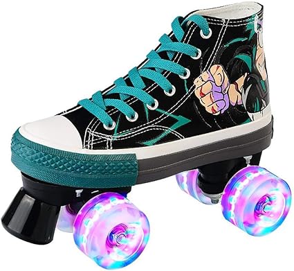 Roller Skates Anime My Hero Academia Midoriya Izuku Quad Skates With Led Light Up Wheels Skates Amazon Canada