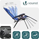 VOUNOT Zero Gravity Chair Folding Sun Lounger with Cup Phone Holder Blue view 4