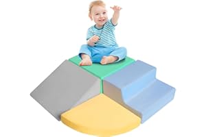 HHH HIKECUCAN Climbing Toys for Toddlers 1-3, Foam Climb Blocks for Baby，4-Piece Baby Climbing Crawling Toys Soft Foam Blocks Activity Play Set (4-Piece)