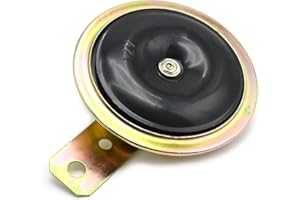 CADUFUELLY Universal 12V 110dB Motorcycle Horn, Waterproof 3" Mini Round Disc Horn, Super Loud Electric Disc Type Speaker for