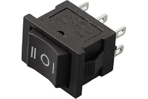 On Off Rocker Switch 6 Pin 3 Way Large Rectangle 21x15mm 250V 3A SPDT Switch for DIY Electrical Projects Industrial Control P