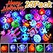 Coluans Halloween Treats 25P Halloween LED Ring Light Up Rings Toys Kids and Adults Glow in The Dark Halloween Party Favor for Kid LED Flash Rings Non Candy Gift Bag Fillers