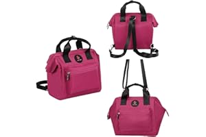 SUPROMOMI Small Diaper Backpack: Mini Tote Cute Baby Bag for Girl, Toddler Short Trips, Violet Red