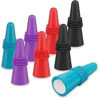 8 Pcs, RAIINIESTTAR Wine Stoppers, Beverage and Wine Bottle Stoppers, Wine Stoppers for Wine Bottles, Reusable Silicone…