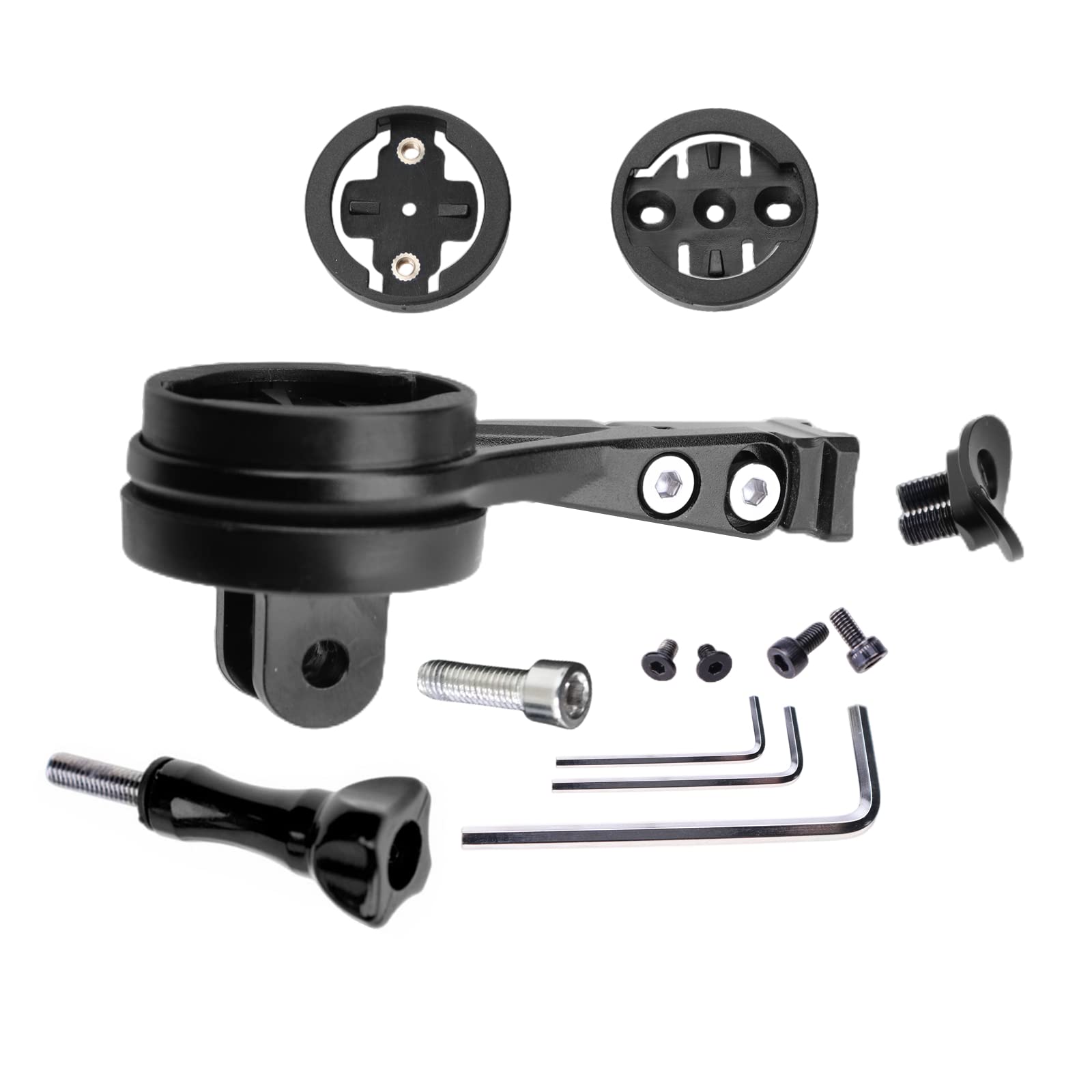 NELboNs Bicycle Computer Mount Bracket Compatible with Gar min/Mage ne C406 C206/G/G+/Bry ton/Wa hoo GPS Computer with Sport Action Camera Adapter for 3T Apto Stealth Stem