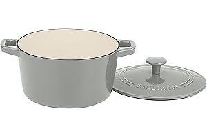 Cuisinart Chef's Classic Enameled Cast Iron 3-Quart Round Covered Casserole, Gray/Sage