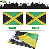 AhfuLife Jamaica Flag 5ft x 3ft Double-Sided with Brass Eyelets view 6