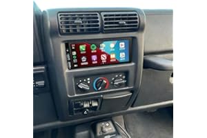 4+64G Double Din Car Stereo for Jeep Wrangler TJ 1997-2002 with Wireless Carplay Android Auto, 6.86"Touchscreen Radio Upgrade