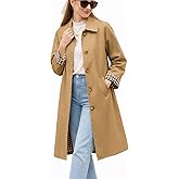 ELLEVEN Long Trench Coat for Women,Single Breasted Lapel Oversized Windproof Overcoat Pea Coats