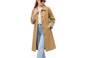 ELLEVEN Long Trench Coat for Women,Single Breasted Lapel Oversized Windproof Overcoat Pea Coats