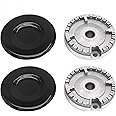 CADUFUELLY 4Pcs 2.95" Oven Gas Hob Burner Crown Flame Cap Cover Replacement for Sabaf Gas Stoves Gas Range Flame Spreaders