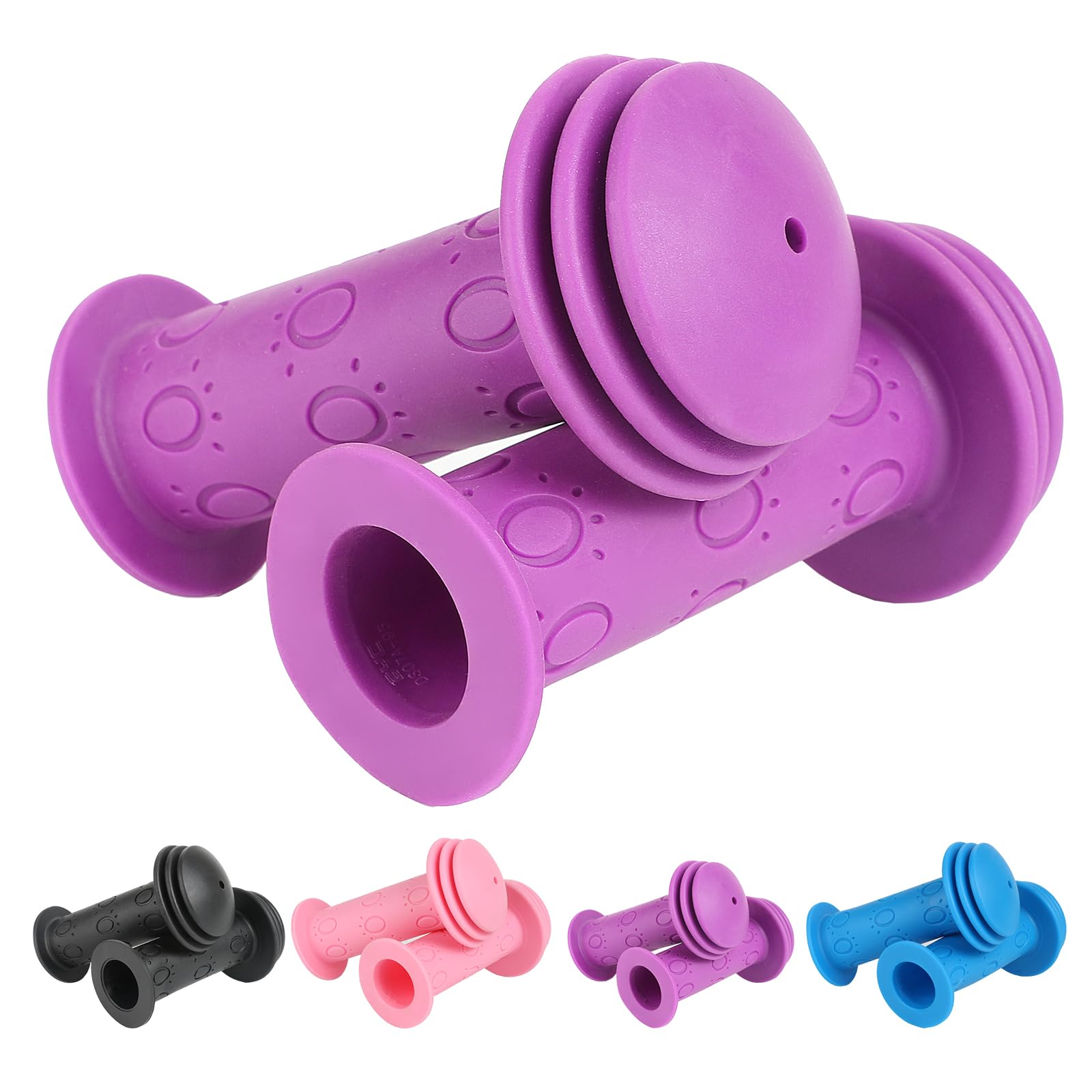 RAFIYU Bicycle Handlebar Grips, Bicycle Handlebar Grips, 1 Pair, 22 mm Impact Protection, Children's Bicycle Grips, Non-Slip Soft Rubber Children's Bicycle Accessories, Long, 105 mm, for Scooter