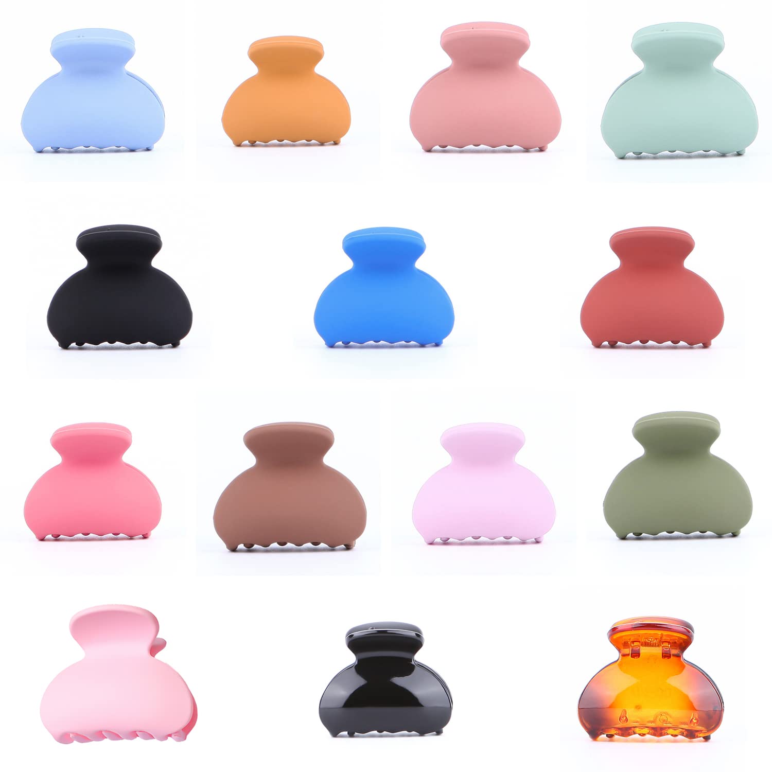 14 Pcs Matte Hair Claw Clips, Simple Matte Cute Half Round Candy Color Hair Clips, 4cm Non-Slip Fashion Banana Clips for All Hair Types, Plastic Material.
