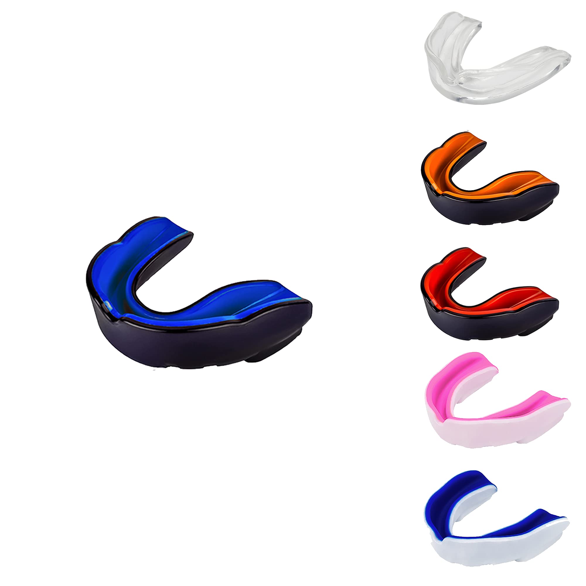 Gum Shield Mouth Guard Adult Youth & Junior Gum Shield for All Contact Sports Mouth Guard Boxing, MMA, Mouthguard Rugby, Football, Lacrosse, Hockey Mouthguard (Black/Blue, Adults Over 11 Years) — image 1