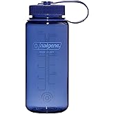 Nalgene Sustain Tritan BPA-Free Water Bottle Made with Material Derived from 50% Plastic Waste (using ISCC certified mass balance), 16 OZ, Wide Mouth, Denim