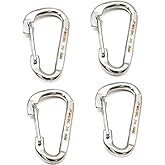 JY-MARINE Spring Snap Hook Heavy Duty 316 Stainless Steel Carabiner Marine Grade Flat Snap Hook with Latch Safety Clip Ship Boat Hook
