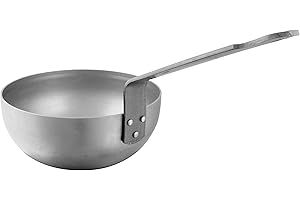 Mauviel M'STEEL Black Carbon Steel Chef Pan with Iron Handle, 2.1-Qt, Made in France