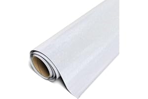 Siser Glitter HTV 11.8"x10ft Roll - Iron on Heat Transfer Vinyl (Rainbow White)