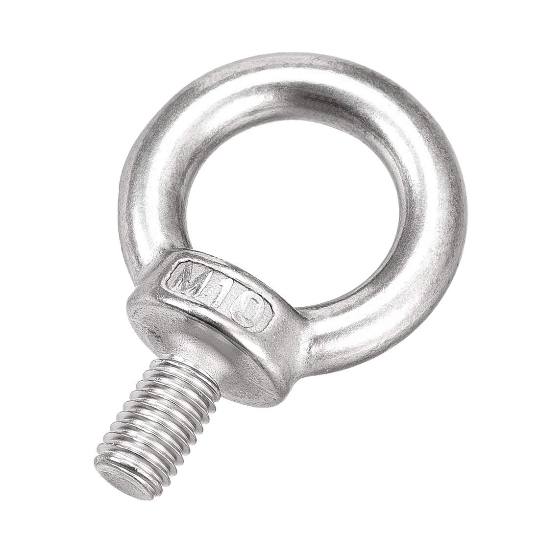 sourcing map Lifting Eye Bolt M10 x 17.8mm Male Thread 304 Stainless Steel for Hanging, Pack of 2