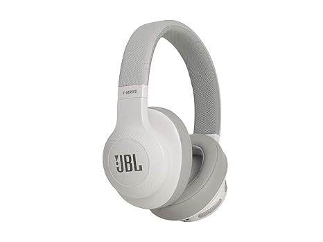 JBL E55BT Over Ear Bluetooth Kopfhörer in Weiß – Wireless Headphones mit integriertem Headset – Musikgenuss für bis zu 20 Stu