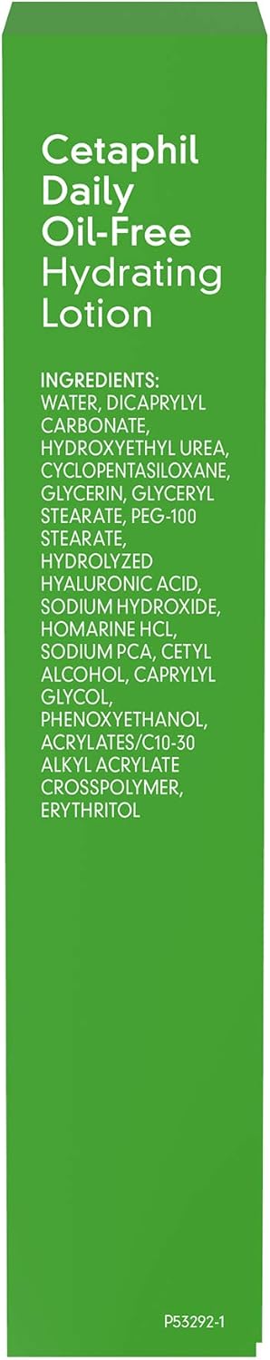 Cetaphil Daily Oil-Free Hydrating Lotion with Hyaluronic Acid, 3.0 Fluid Ounce : Beauty