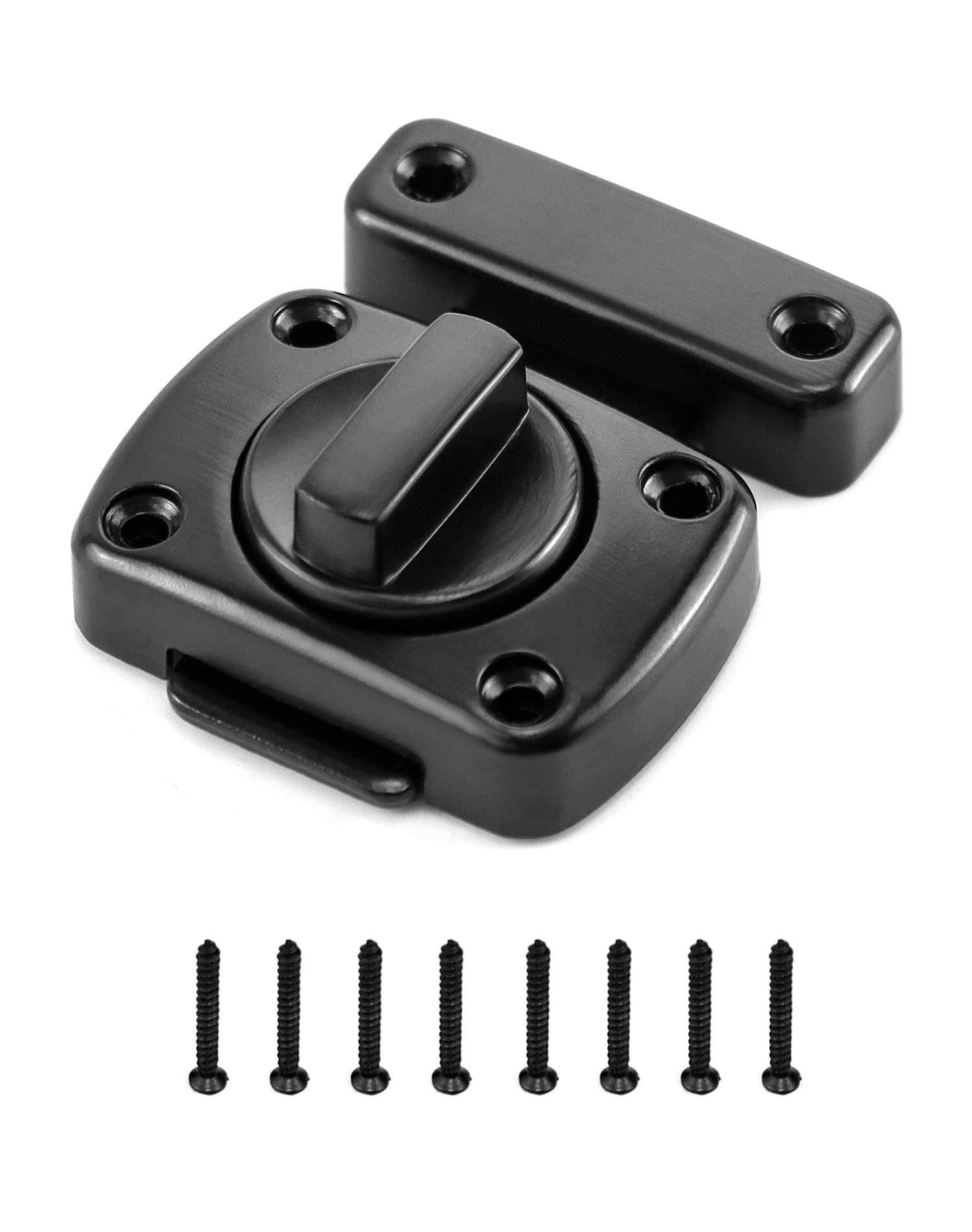 QWORK® 1 Pack Rotate Bolt Latch Gate Latches Safety Door Lock,Black