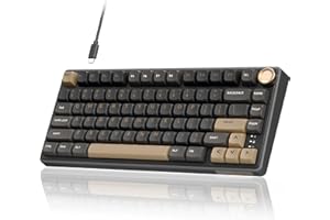 RK ROYAL KLUDGE R75 Gaming Keyboard Wired with Volume Knob, 75% Keyboard Gasket Mounted, Hot Swappable, Creamy Sound, MDA Pro
