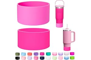 LONPARRY 2-Pack Silicone Boot for Stanley 40 30 oz Quencher Tumbler, IceFlow Water Bottle 30/20 oz, Cup Bottom Sleeve 2.95 inch Diameter