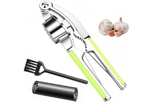Garlic Press Stainless Steel Garlic Mincer Garlic Press Rocker Easy Squeeze and Clean Garlic Crusher Garlic Grinder with Garl