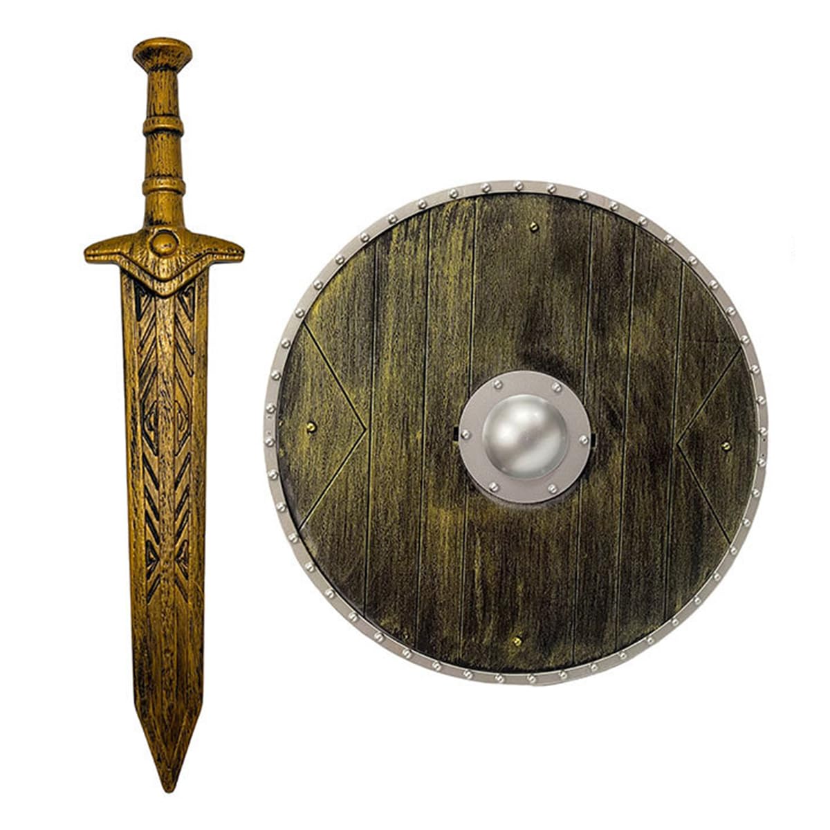 ZHER-LU Plastic Sword & Shield Spartan Combat Shield and Sword Costume Accessory Medieval Knight Toy,Halloween Cosplay