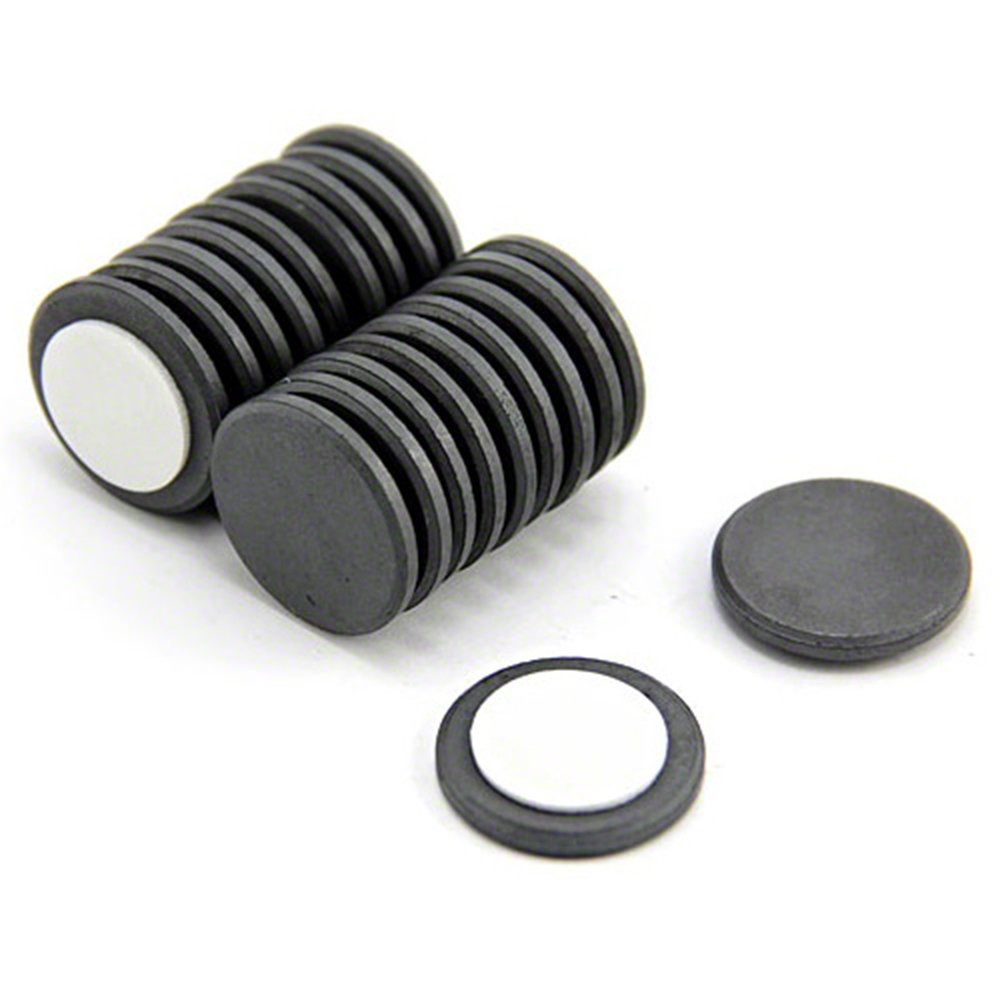 Y10 Ferrite Magnet with Self Adhesive Foam for Arts Craft, Science and DIY - 25mm dia x 3mm thick - 0.69kg Pull - Pack of 200