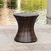Sundale Outdoor Small Side Table Patio Rattan End Table 20 Inch Hourglass Wicker Accent Tables Steel Frame Lightweight Brown Mesa Auxiliar pequeña Mesa Auxiliar de ratán marrón