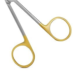 Tungsten Carbide Iris Lab Scissors, 4.5”, Curved